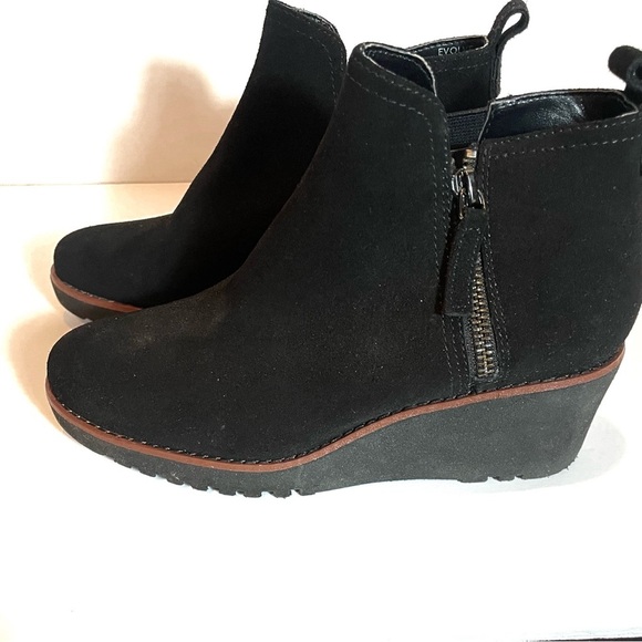 Sanctuary Evolve Wedge Black Suede Booties Women Size 6 - Picture 1 of 15